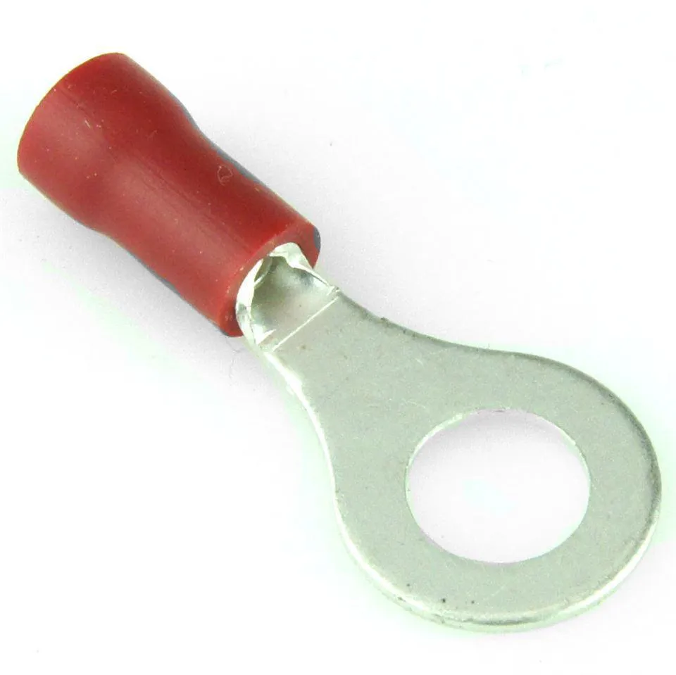 Red Pre Insulated Crimp Ring Terminals 6mm 50pcs