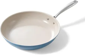 Redchef Nonstick Frying Pan Skillet, Ceramic Non-Stick Saute Pans, 11 inch Cooking Fry Pan with Stay Cool Handle, All Stovetops (Gas, Electric & Induction), Dishwasher/Oven Safe, PFAS-Free (Blue)