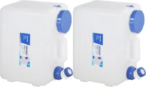 RedSwing 2 Pack 4 Gallon/15L Portable Water Container with Spigot, Water Storage Carrier for Camping Outdoor Hiking, BPA Free