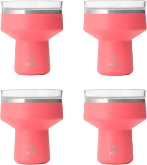 REDUCE Saltini 16oz Cocktail Tumbler - Insulated Margarita Tumbler with Lid-Keeps Drinks Cold for 10 Hours-360 Sippable Martini Glass Alternative-Shatterproof, Perfect for Parties - Daiquiri - 4 pack