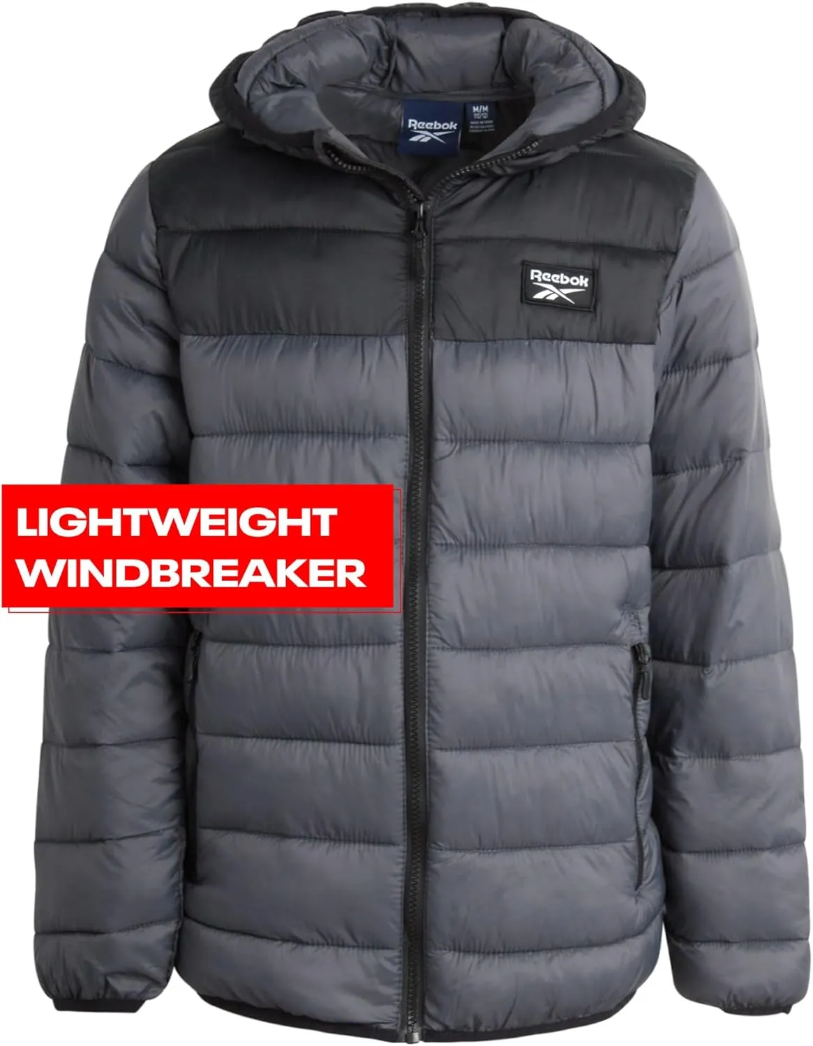Reebok Boys’ Jacket – Water Resistant Midweight Quilted Puffer Coat – Insulated Outerwear Down Coat for Boys (4-20)