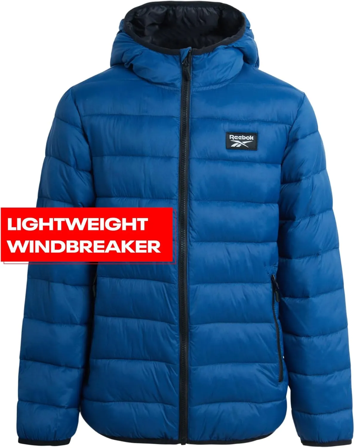 Reebok Boys’ Jacket – Water Resistant Midweight Quilted Puffer Coat – Insulated Outerwear Down Coat for Boys (4-20)