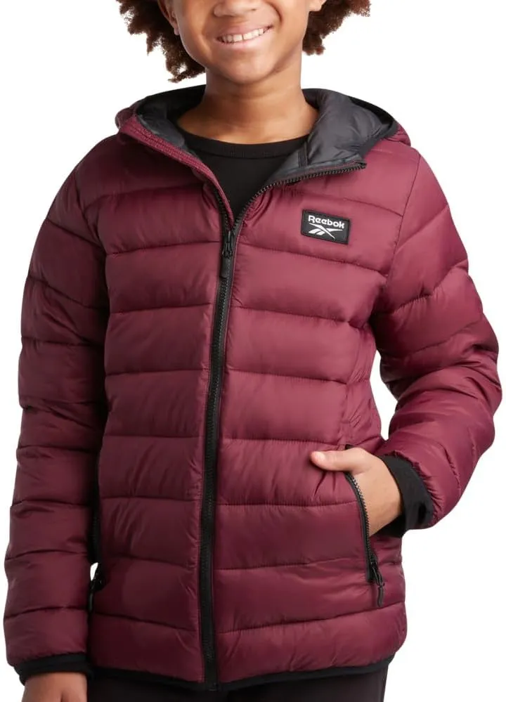 Reebok Boys' Jacket - Water Resistant Midweight Quilted Puffer Coat - Insulated Outerwear Down Coat for Boys (4-20)