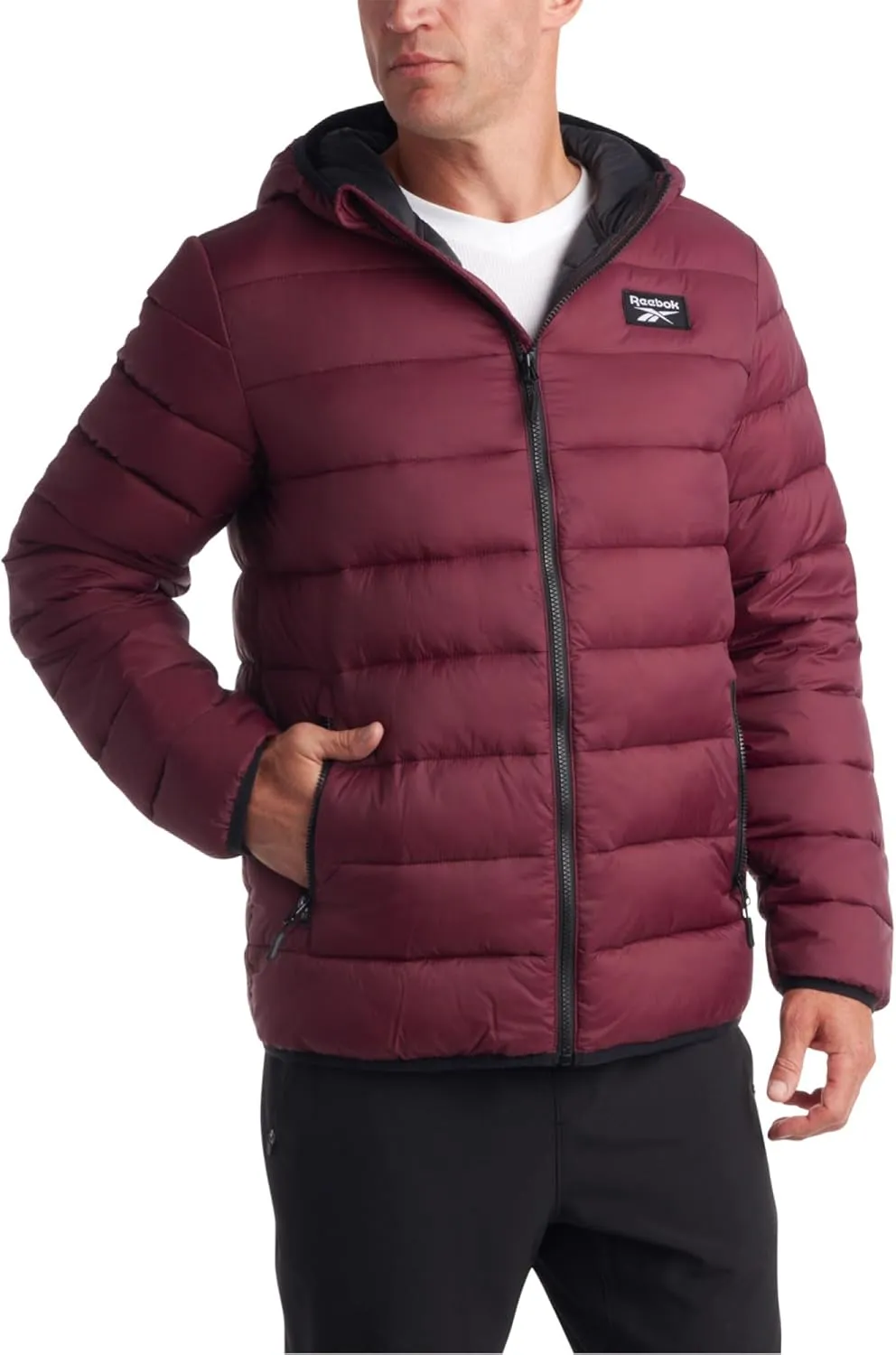 Reebok Men's Jacket – Lightweight Hooded Quilted Puffer Coat – Warm Insulated Winter Jacket for Men (S-4X)