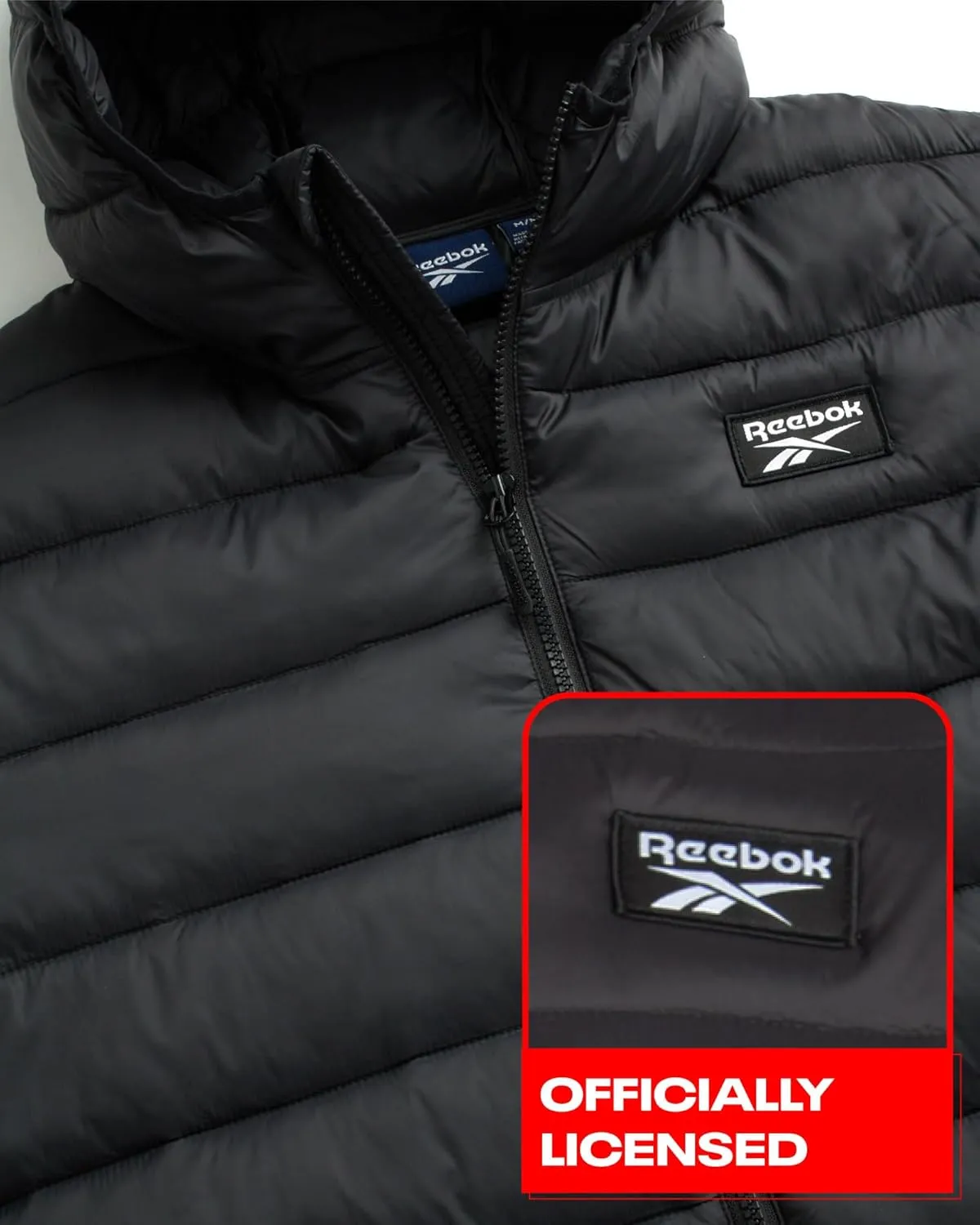 Reebok Men's Jacket – Lightweight Hooded Quilted Puffer Coat – Warm Insulated Winter Jacket for Men (S-4X)