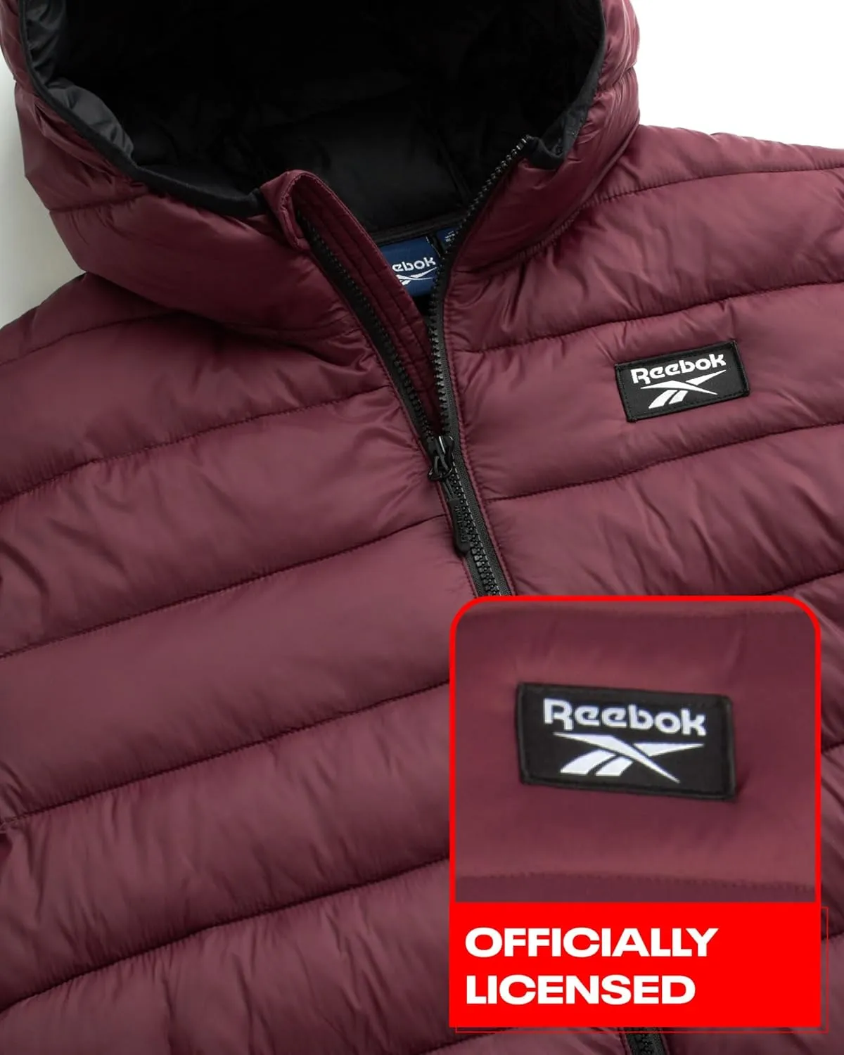 Reebok Men's Jacket – Lightweight Hooded Quilted Puffer Coat – Warm Insulated Winter Jacket for Men (S-4X)