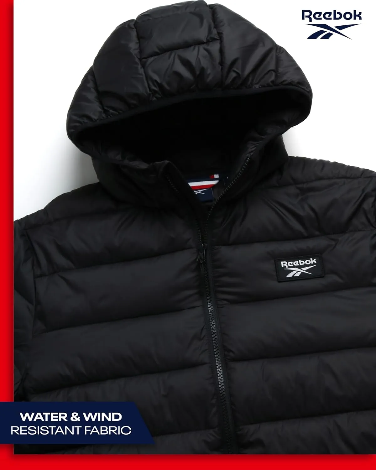 Reebok Men's Jacket – Lightweight Hooded Quilted Puffer Coat – Warm Insulated Winter Jacket for Men (S-4X)