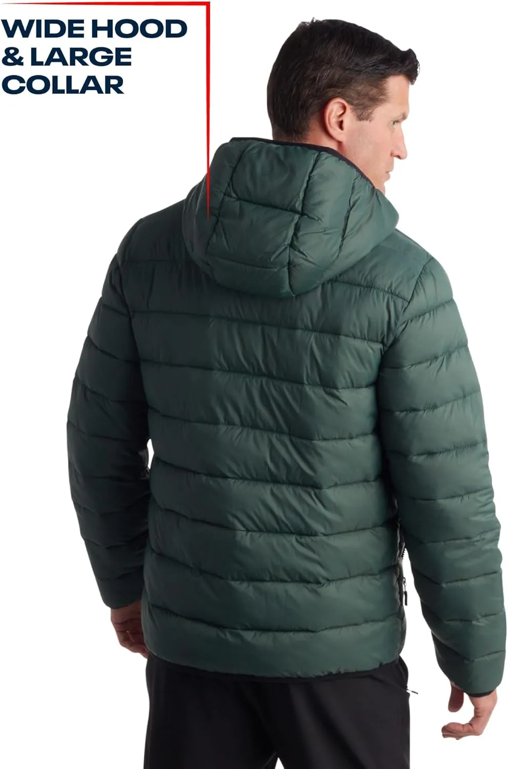 Reebok Men's Jacket – Lightweight Hooded Quilted Puffer Coat – Warm Insulated Winter Jacket for Men (S-4X)