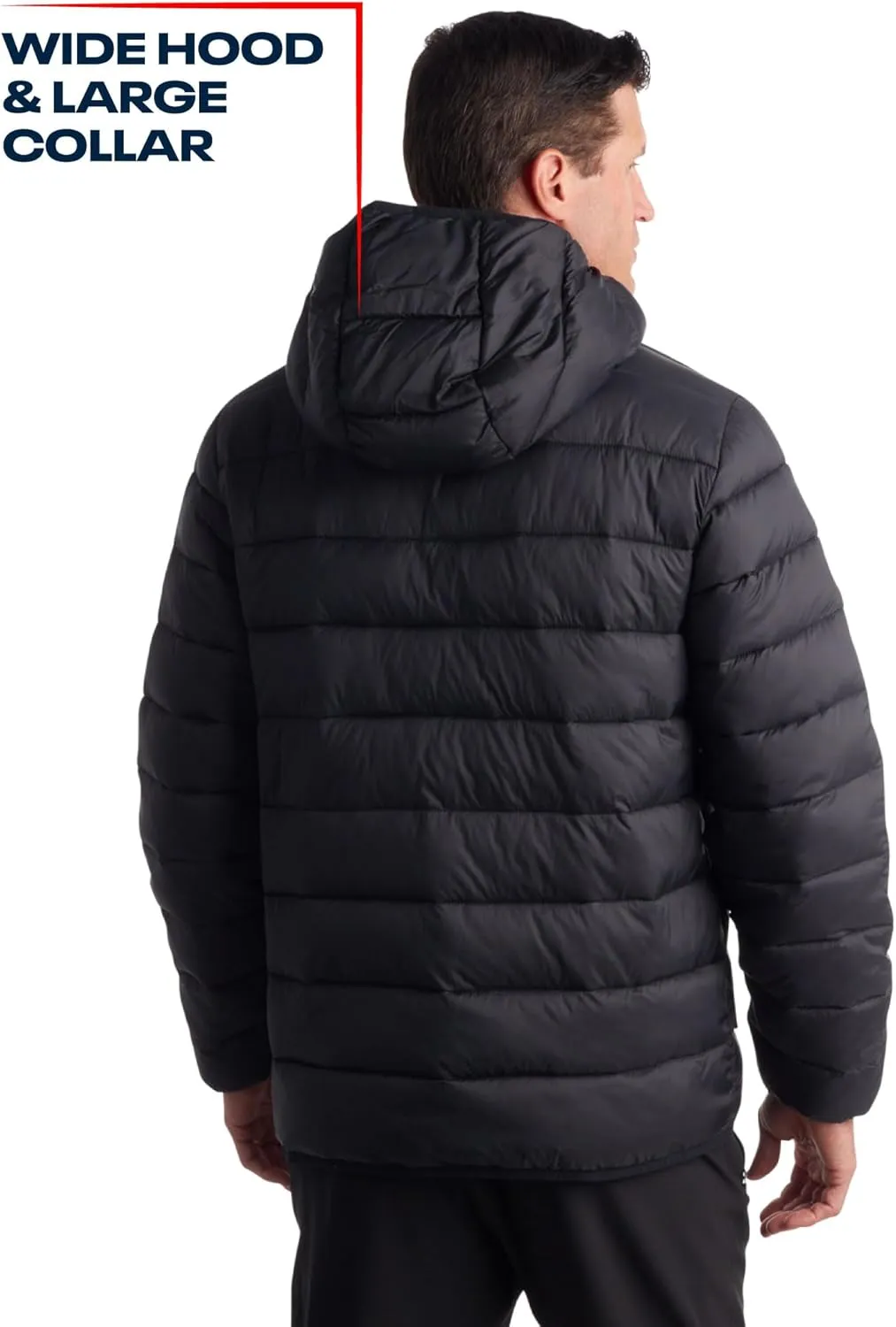 Reebok Men's Jacket – Lightweight Hooded Quilted Puffer Coat – Warm Insulated Winter Jacket for Men (S-4X)