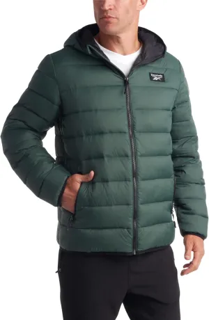 Reebok Men's Jacket – Lightweight Hooded Quilted Puffer Coat – Warm Insulated Winter Jacket for Men (S-4X)