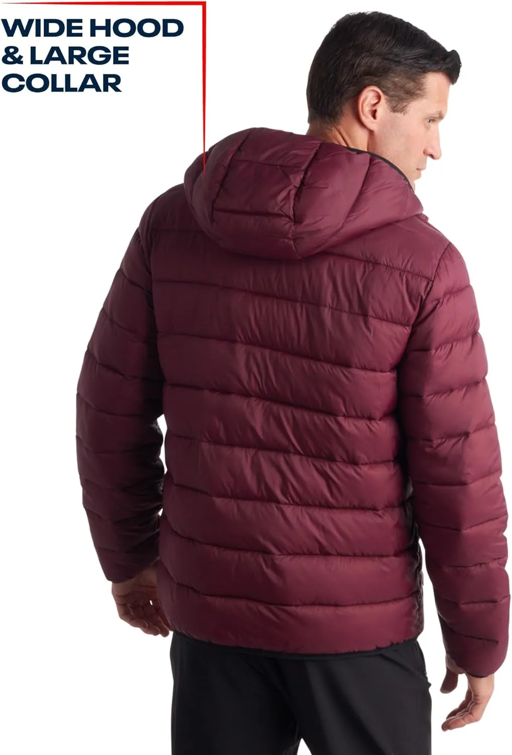 Reebok Men's Jacket – Lightweight Hooded Quilted Puffer Coat – Warm Insulated Winter Jacket for Men (S-4X)