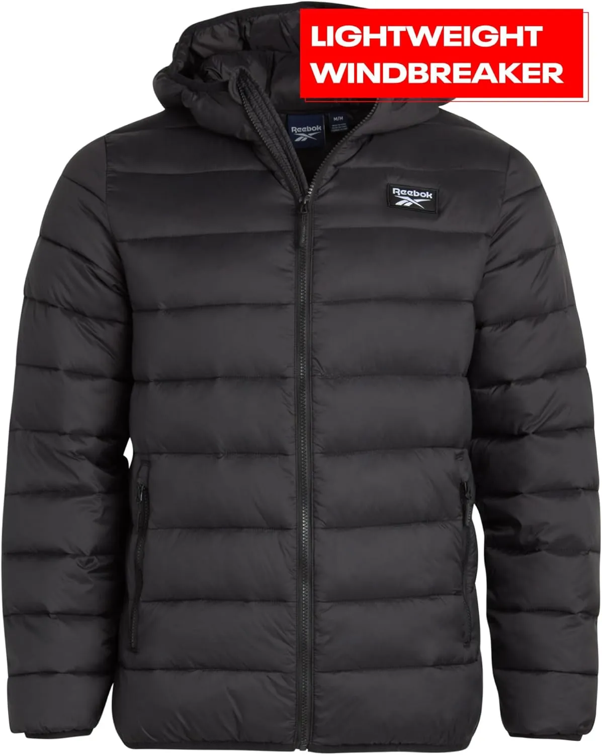 Reebok Men's Jacket – Lightweight Hooded Quilted Puffer Coat – Warm Insulated Winter Jacket for Men (S-4X)