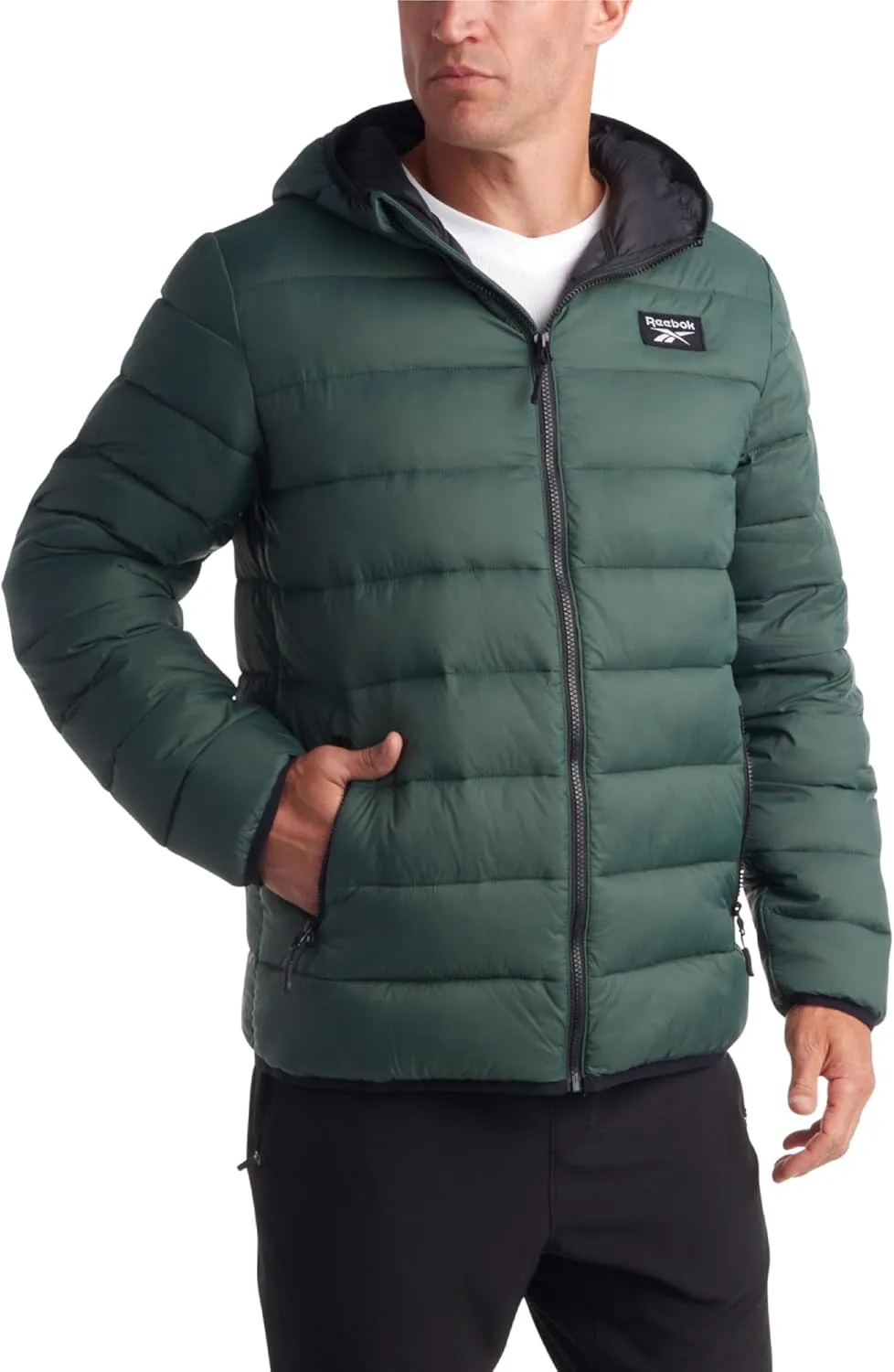 Reebok Men's Jacket – Lightweight Hooded Quilted Puffer Coat – Warm Insulated Winter Jacket for Men (S-4X)