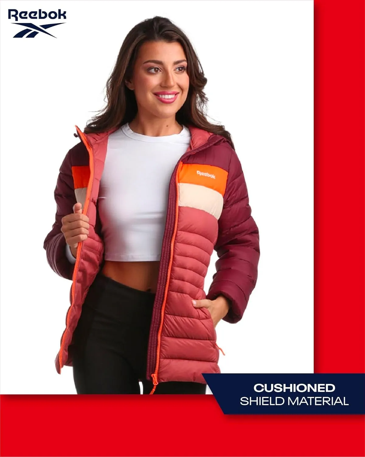 Reebok Women Jacket - Packable Quilted Puffer Coat – Casual Jacket for Women (S-XL)