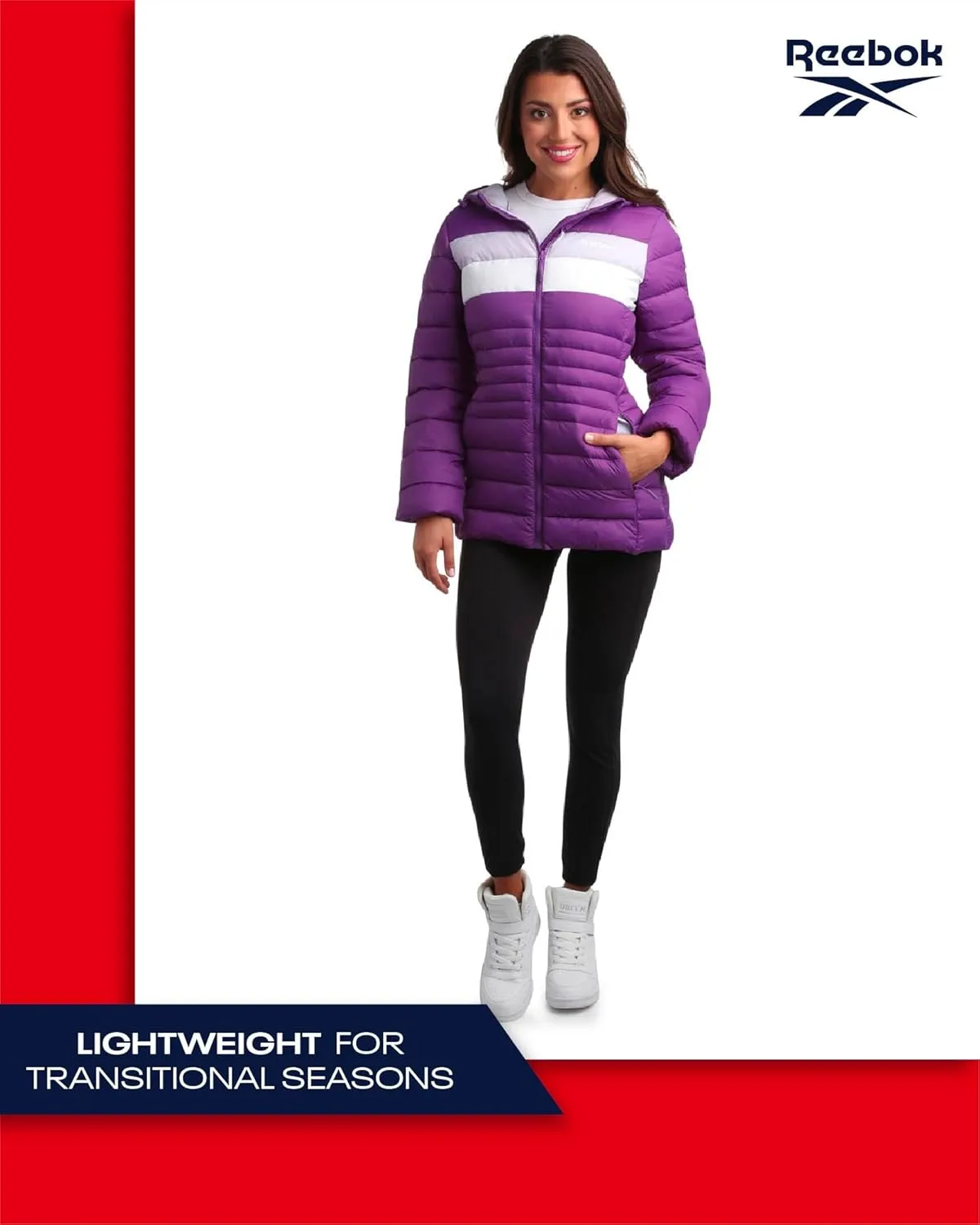 Reebok Women Jacket - Packable Quilted Puffer Coat – Casual Jacket for Women (S-XL)