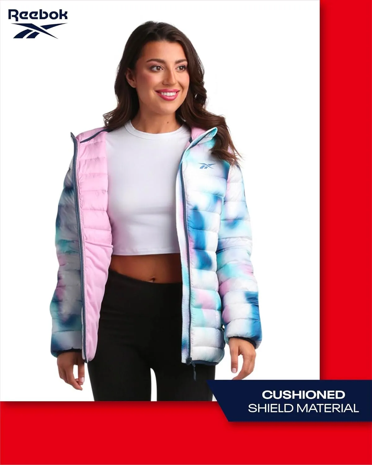 Reebok Women Jacket - Packable Quilted Puffer Coat – Casual Jacket for Women (S-XL)