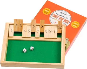 Regal Games Shut The Box - Fun Table Math Game with Wooden Board for Adults & Kids - 12 Spots Dice Game with 2  Player Games - Ideal for Game Night, Travel - (Ages 8 )