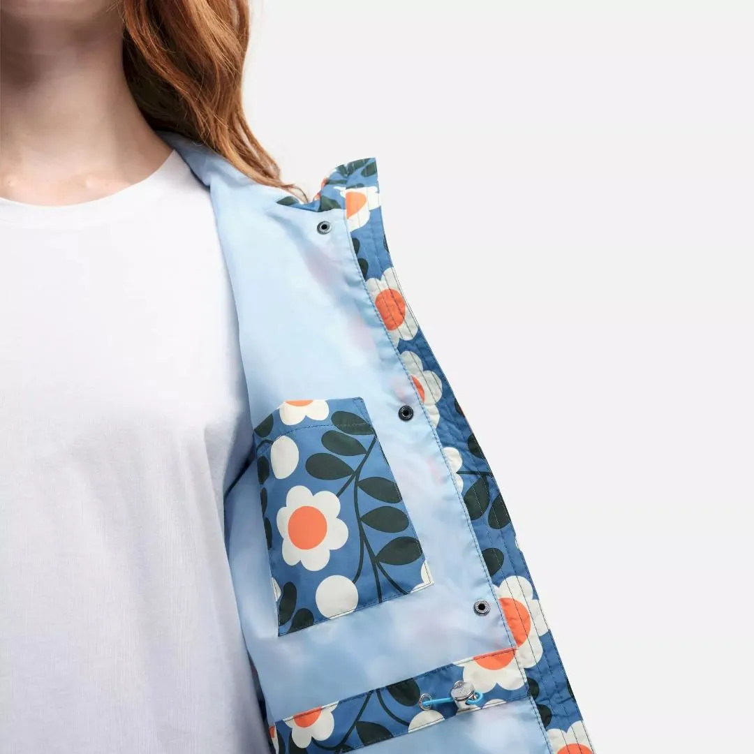 Regatta Orla Kiely Long Line Waterproof Fashion Jacket - Water Floral