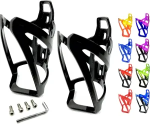 Revere Ultra-Light Bike Water Bottle Holder – Durable Bicycle Bottle Cage for Road, MTB, & Mountain Bikes – 2-Pack with Screws & Installation Tool – Premium Cycling Accessories (Black)