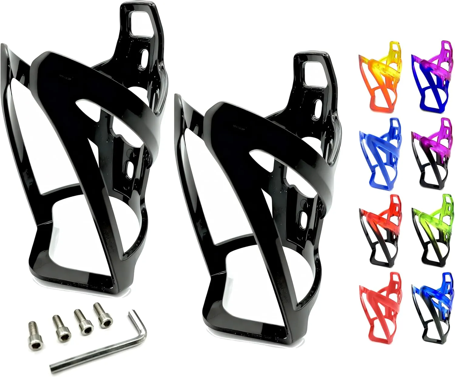 Revere Ultra-Light Bike Water Bottle Holder – Durable Bicycle Bottle Cage for Road, MTB, & Mountain Bikes – 2-Pack with Screws & Installation Tool – Premium Cycling Accessories (Black)