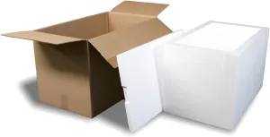 Robin II EPS Foam Ice Chest (Outside Dimensions: 24.5”x14.5”x15.75”) with Shipping Box - 1 Pack. Protective, Thermal, Insulated, Biodegradable, Recyclable, Shipping/Storage, White, 208-001/002