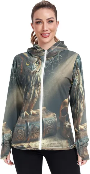 Rocket Cat Hoodie Women, Upf 50  Zip Athletic Jacket, Outdoor Hoodie (S-XXL)