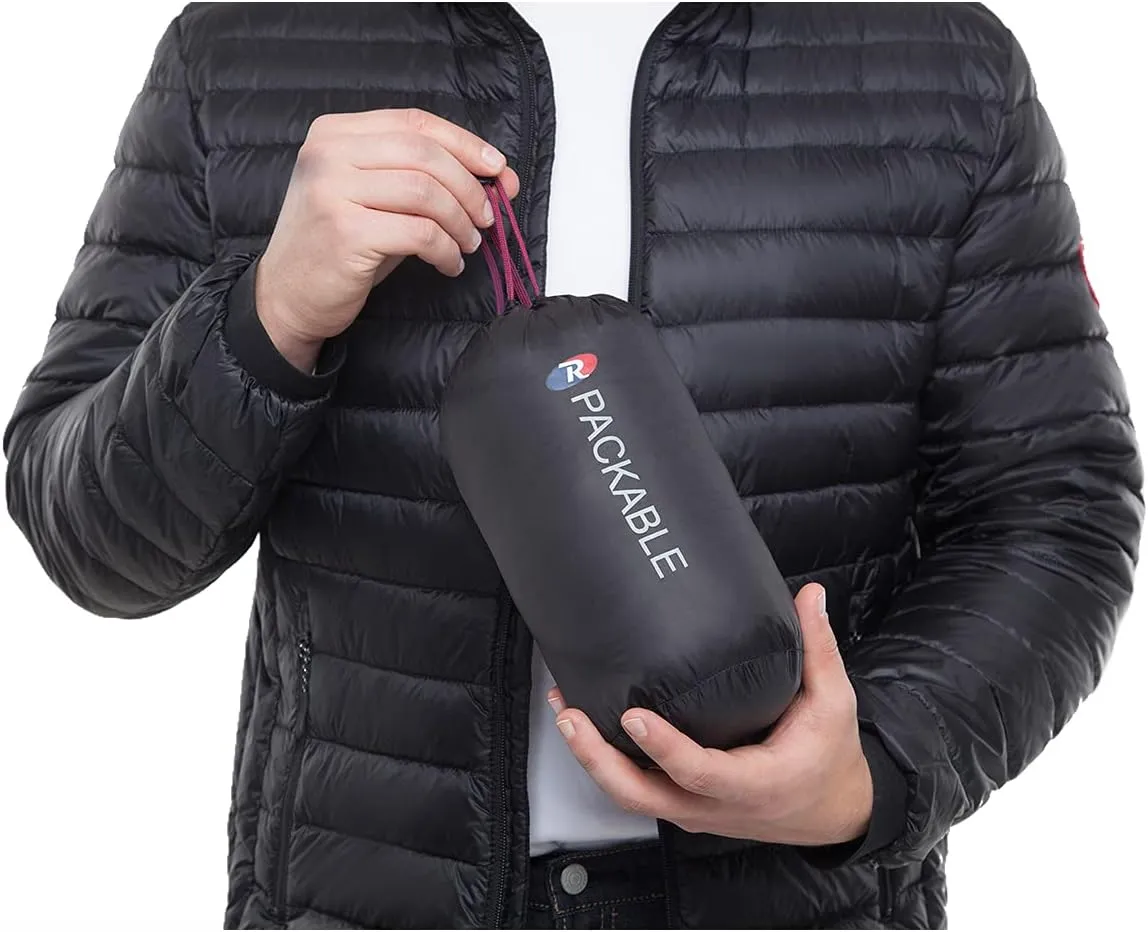 Rokka&Rolla Men's Lightweight Packable Down Jacket Puffer Coat
