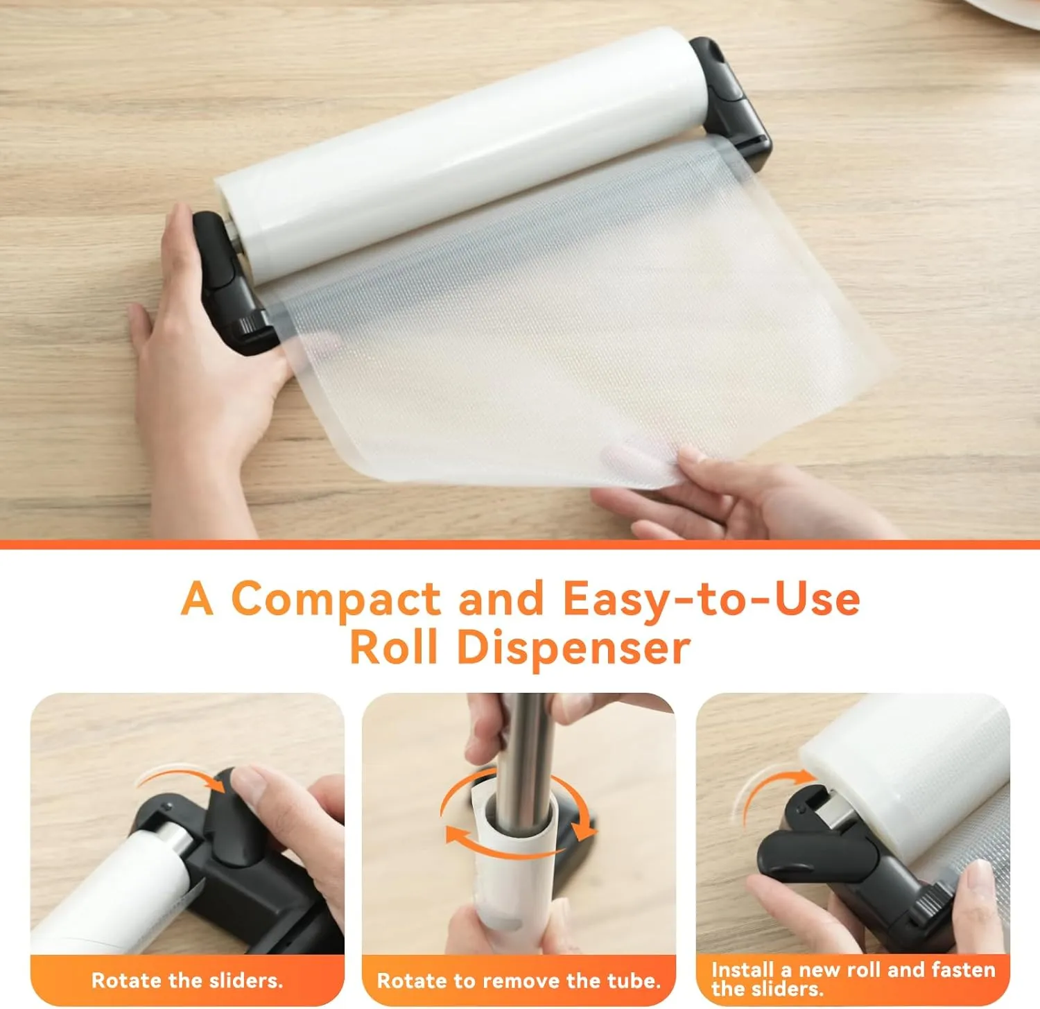 Rolls with Dispenser – 2 Pack 11"x50' and 8"x50', Vacuum Sealer Bags, Leakproof Heavy Duty Food Storage for Sous Vide, Meal Prep, Freezer, Compatible with Food Saver, Wevac Core
