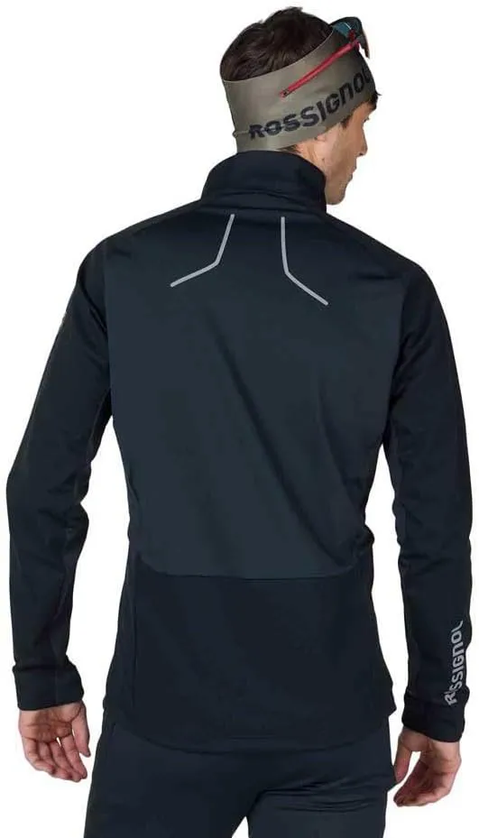 Rossignol Men's Soft Shell Windproof Waterproof Breathable Classic Fit Zip Up Lightweight Jacket for Nordic Skiing
