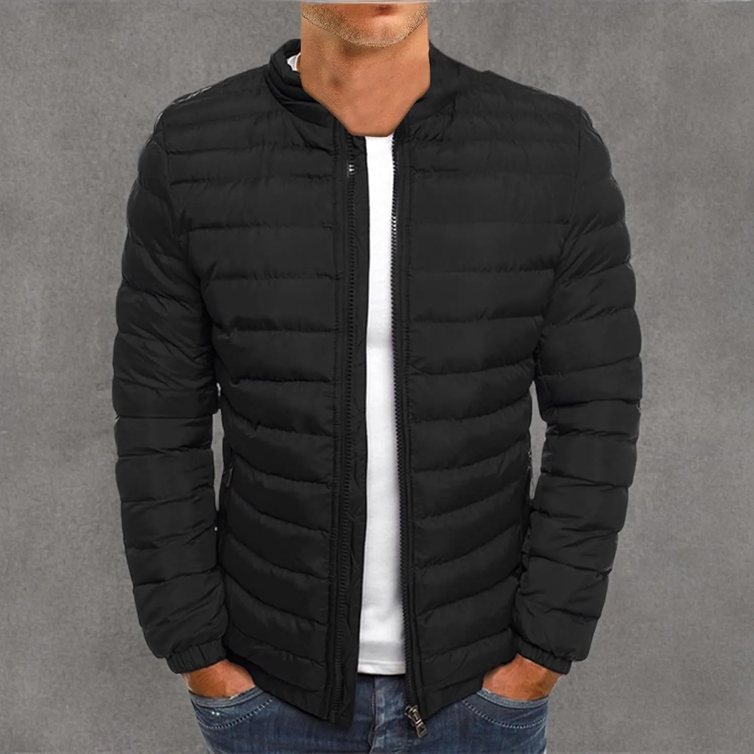 RTRDE Men's Light Puffer Jacket Winter Lightweight Jacket Warm Insulated Windproof Quilted Coat Down, M-2XL