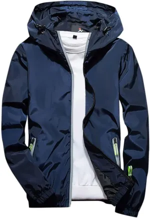 RTRDE Men's Lightweight Waterproof Rain Jacket Jacket With Hooded Hiking Coat Casual Windbreaker Jacket, M-7XL