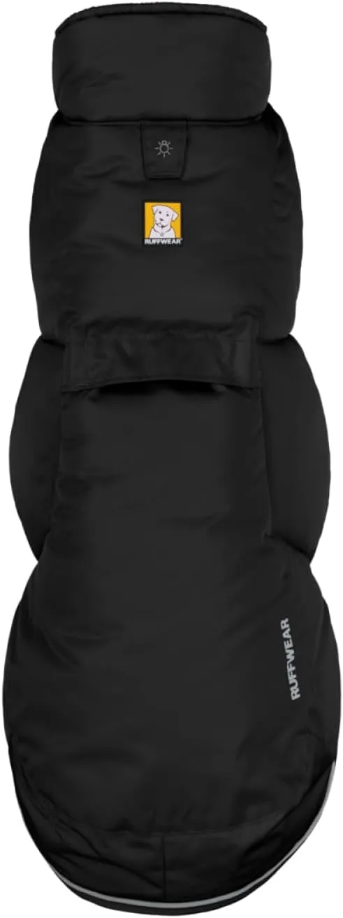 Ruffwear, Quinzee Jacket, Insulated and Water-Resistant Jacket for Dogs with Stuff Sack, Obsidian Black, Medium