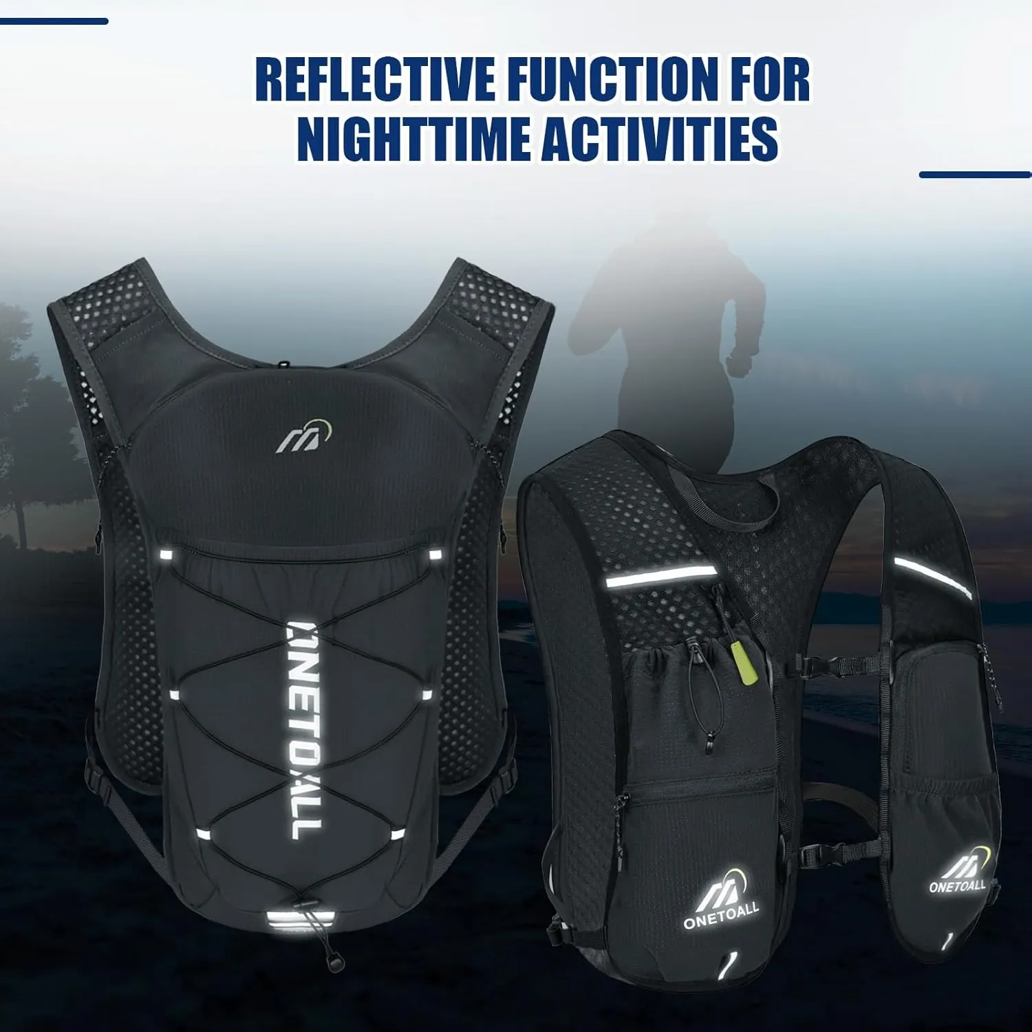 Running Vest for Women & Men, Lightweight 150g Hydration Backpack, 6L Pack for Trail Running, Marathon, Hiking, Cycling, Jogging, Adjustable Fit