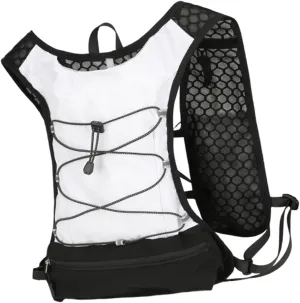 Running Vest for Women Men Outdoor Sports Bag Lightweight Breathable Water Pack Hydration Vest for Cycling Marathoner Jogging, White