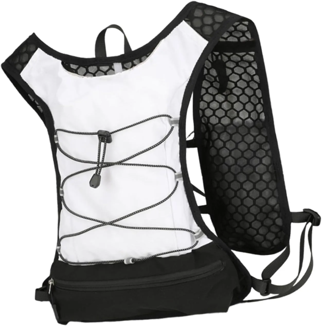 Running Vest for Women Men Outdoor Sports Bag Lightweight Breathable Water Pack Hydration Vest for Cycling Marathoner Jogging, White