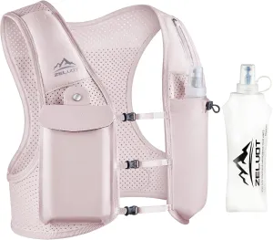 Running Vest for Women Men, USA Original Patent, Adjustable Chest Straps Running Hydration Vest with 500ml Soft Flask, Lightweight Breathable Reflective Running Vest for Marathon