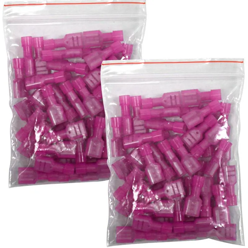 SAPT210 - 100 Pack of Fully Insulated 22/18 Gauge Female Quick Disconnect Wire Connectors