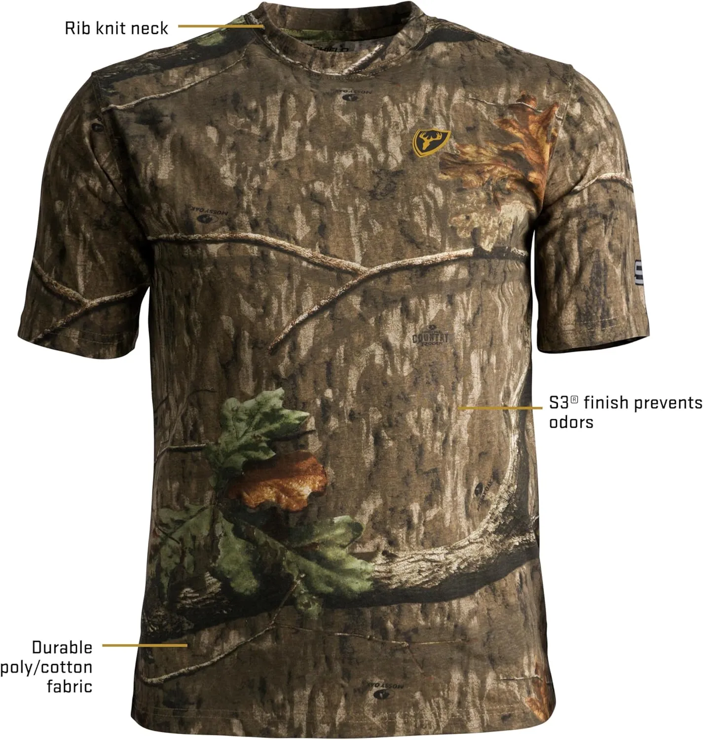 SCENTBLOCKER Scent Blocker Fused Cotton Lightweight Short-Sleeve Camo Hunting Shirt for Men