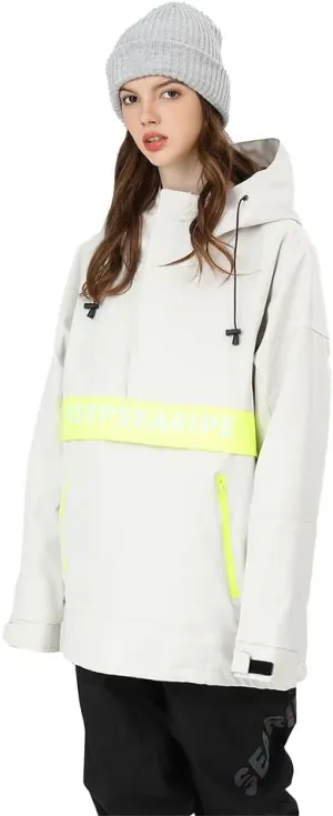 SEARIPE Womens Ski Jacket Mens Snow Jacket Waterproof Winter Snow Coat Couples Pullover Snowboard Hooded