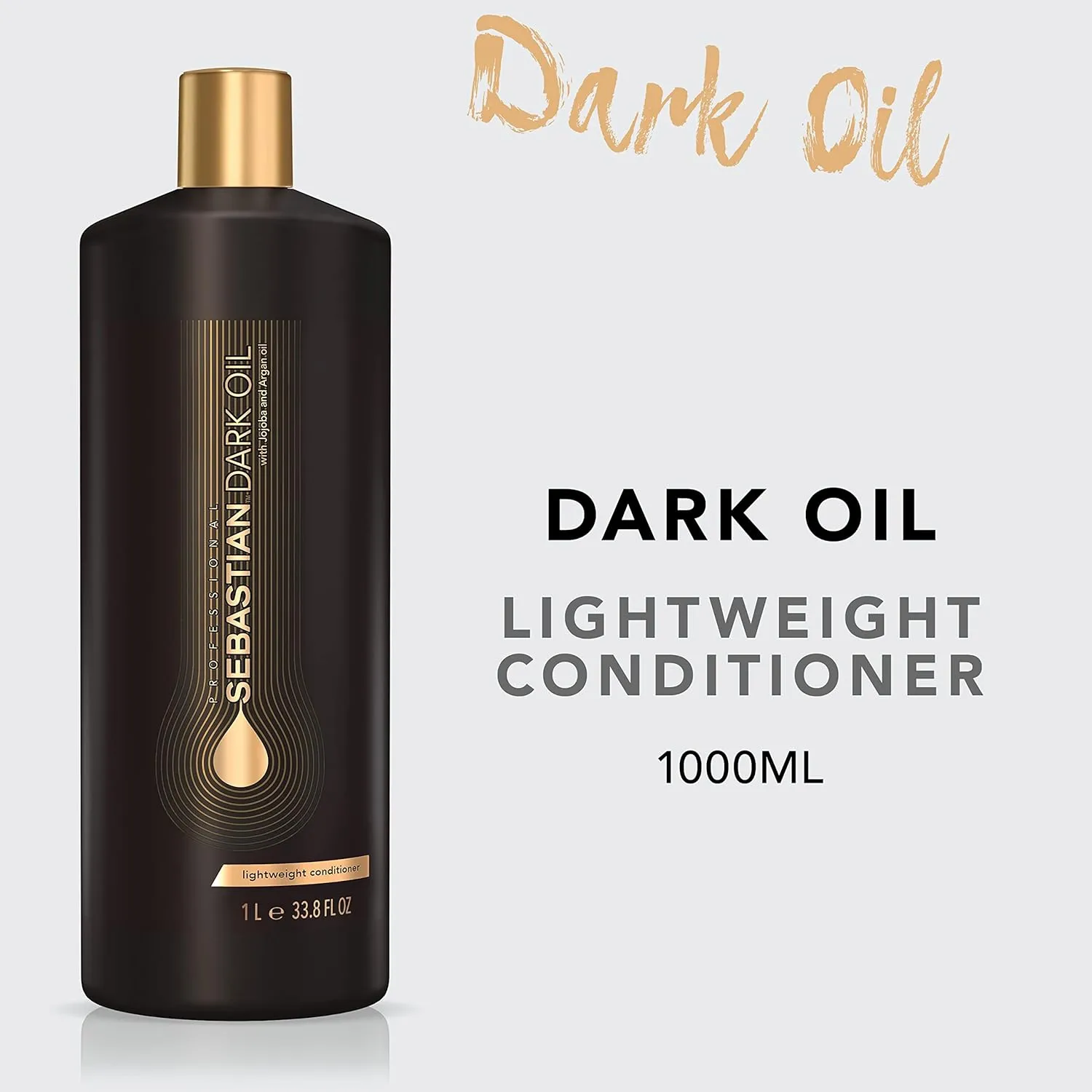 Sebastian Professional Dark Oil Lightweight Conditioner | Infused with Jojoba & Argan Oil for Silky, Smooth Conditioned Hair