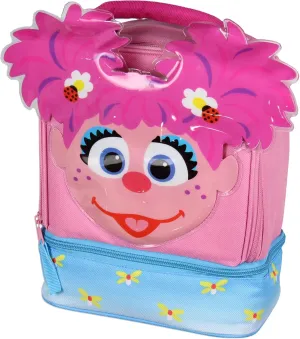 Sesame Street Abby Cadabby Face Kids Girls Cute Dual Compartment Insulated Lunch Box Pail Tote Bag