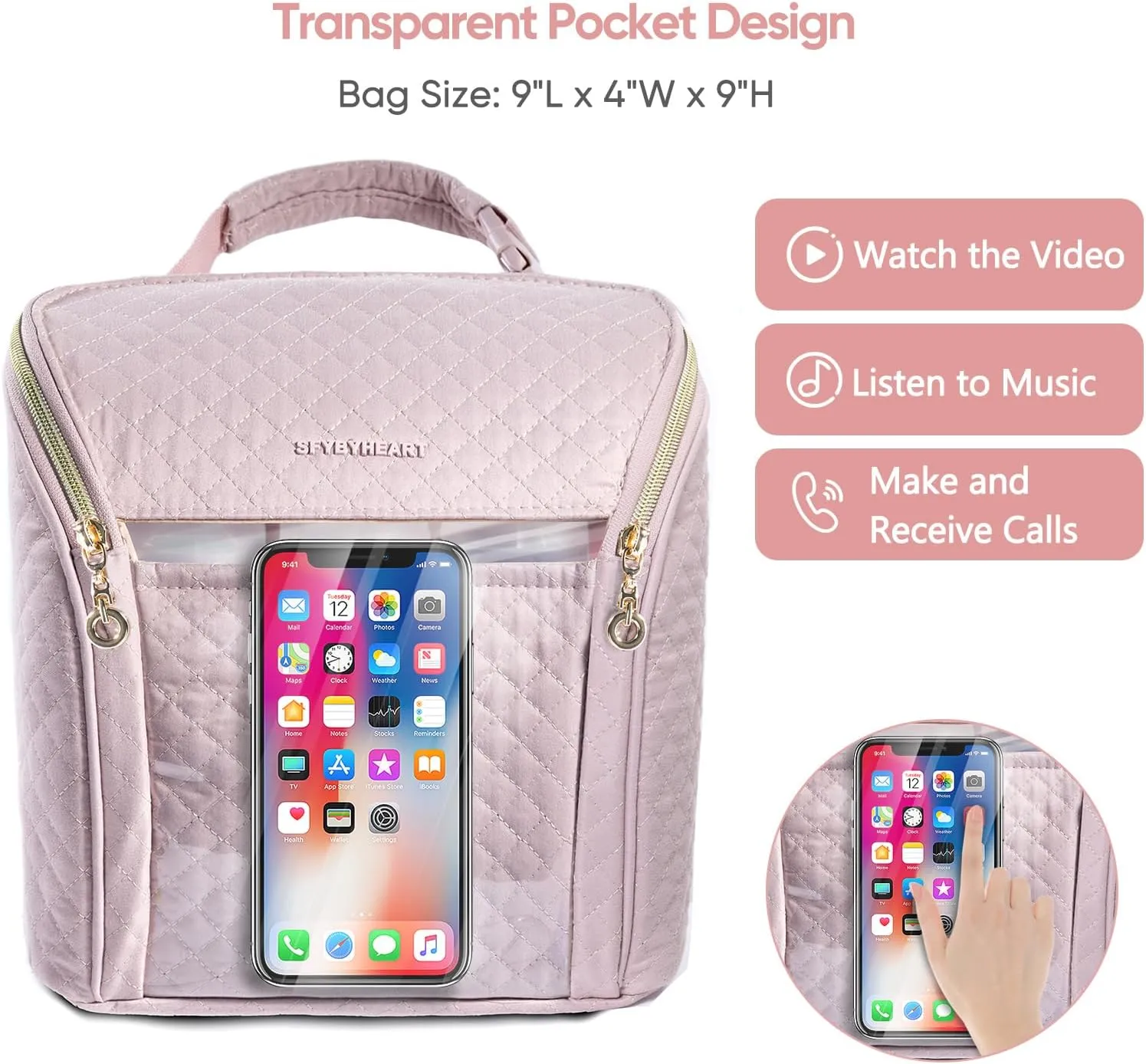 SFYBYHEART Breastmilk Cooler Travel Bag for 3 Baby Bottles - Insulated Bottle Bag for Daycare - Breastmilk Storage Bag