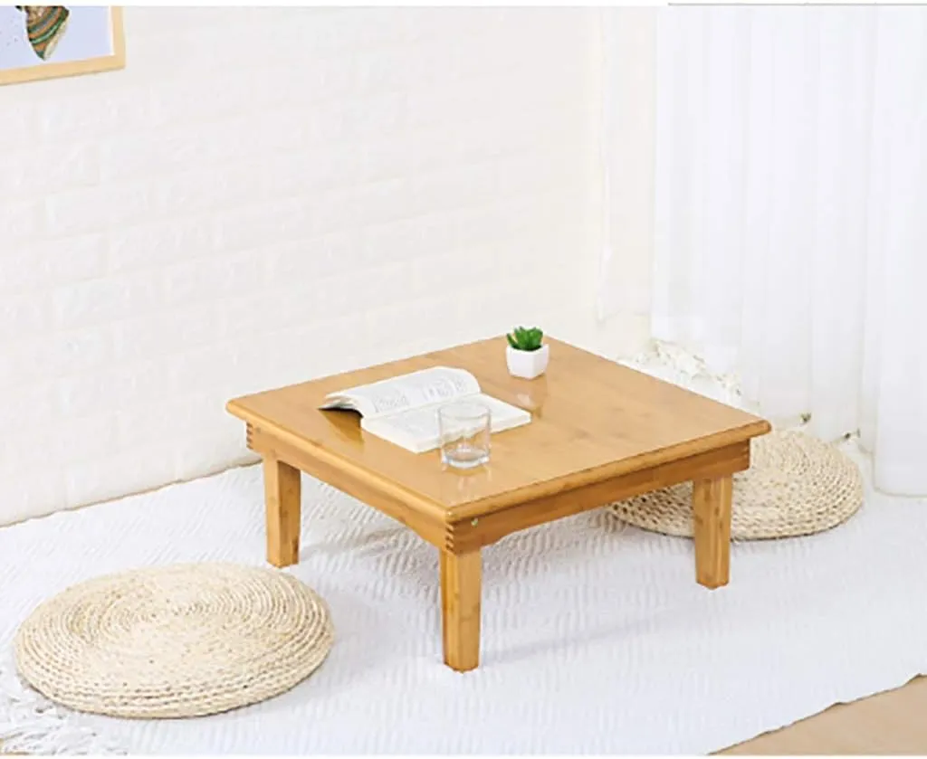 SH-tables Folding Japanese-Style Square Bamboo Table - Computer Desk, Low Multi-Function Small Dining Table, Various Sizes (707032cm)