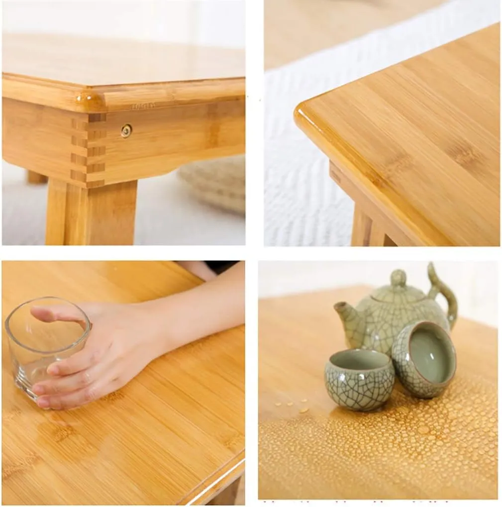 SH-tables Folding Japanese-Style Square Bamboo Table - Computer Desk, Low Multi-Function Small Dining Table, Various Sizes (707032cm)