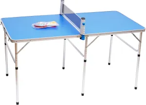 SHZICMY Midsize Compact Folding Table Tennis Table - Indoor/Outdoor Portable Table Tennis Game with Net, 2 Table Tennis Paddles and 3 Balls, Great for Small Spaces and Apartments