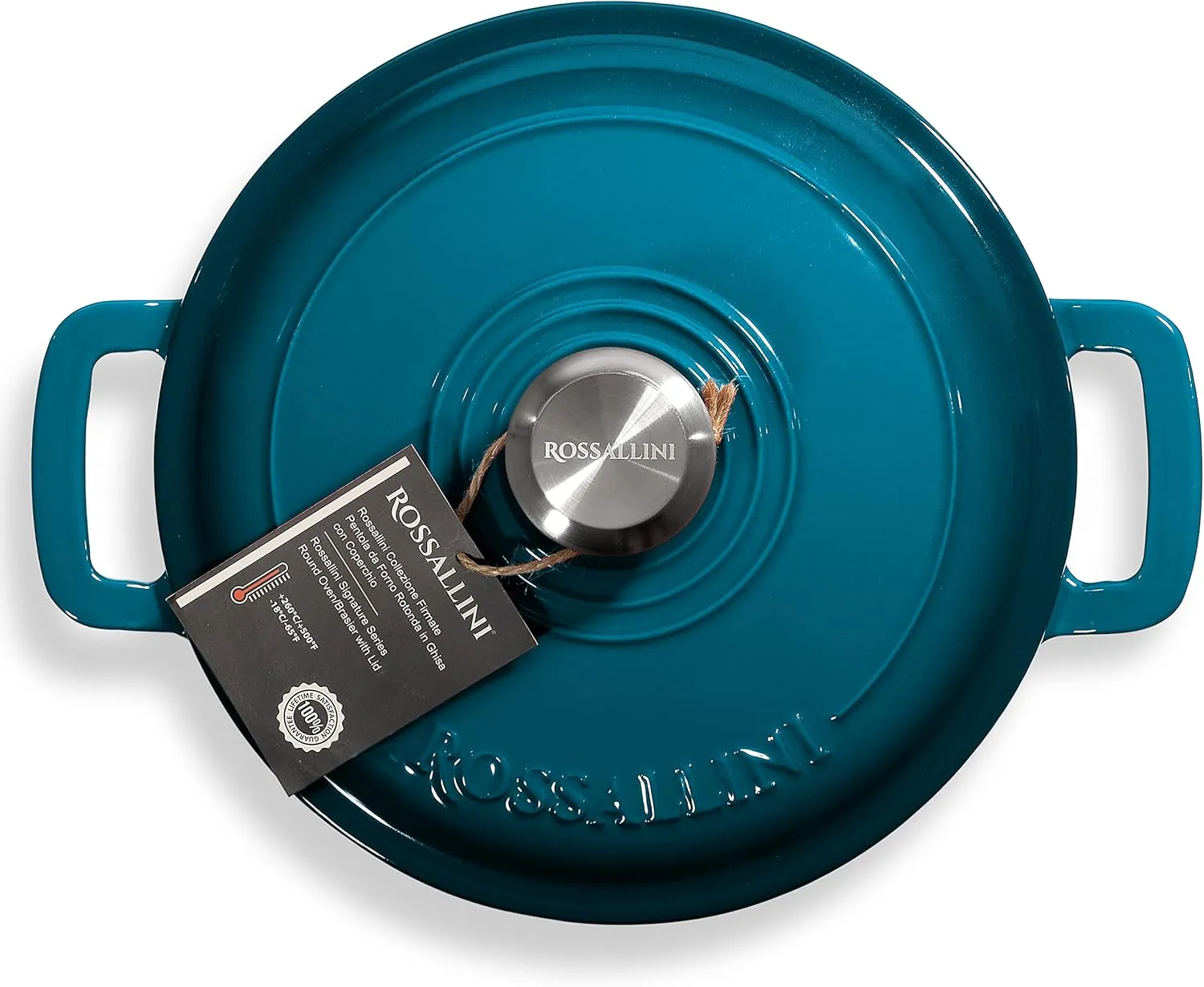 Signature Enameled Cast Iron Braiser, Non-Stick Serving Pot with Tight Fitting Lid for Perfect Roasting, Baking, Sauteing, Searing, and Pan Frying | 3.5Q (3.3L) - Ocean Blue