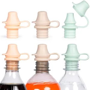Silicone Spill-Proof Bottle Toppers for Toddlers – 3-Pack Universal Leakproof Travel Lids for Kids, Fits Standard Bottles – Soft, BPA-Free, Reusable Cap for Easy Drinking