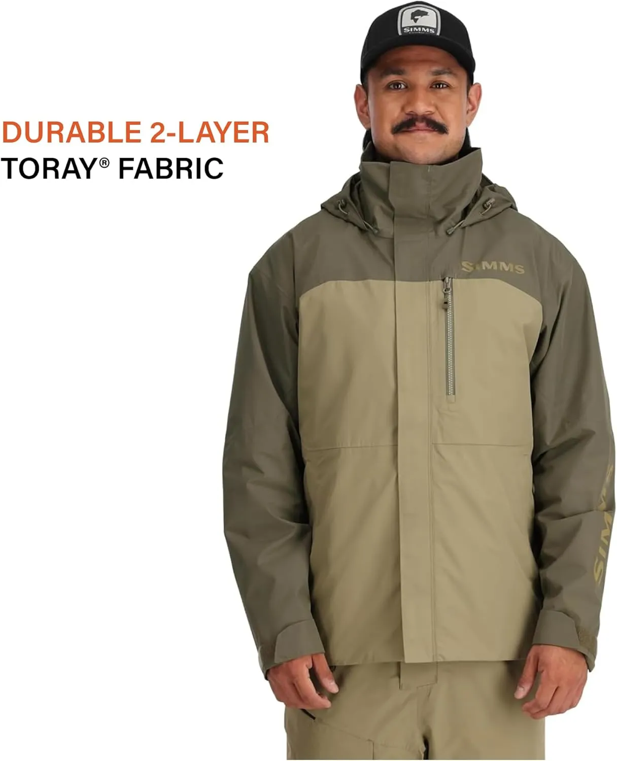 Simms Men's Challenger Waterproof Fishing Rain Coat, Angler's Essential for Wet Weather, Durable and Breathable Design