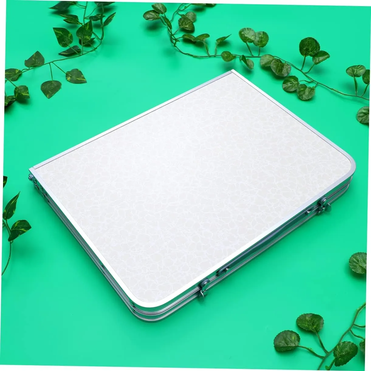 Simple Folding Desk Ultra-Light Aluminium Alloy Table for BBQ Camping Travel Outdoor Activities Easy to Install Compact and Portable for Picnics and White