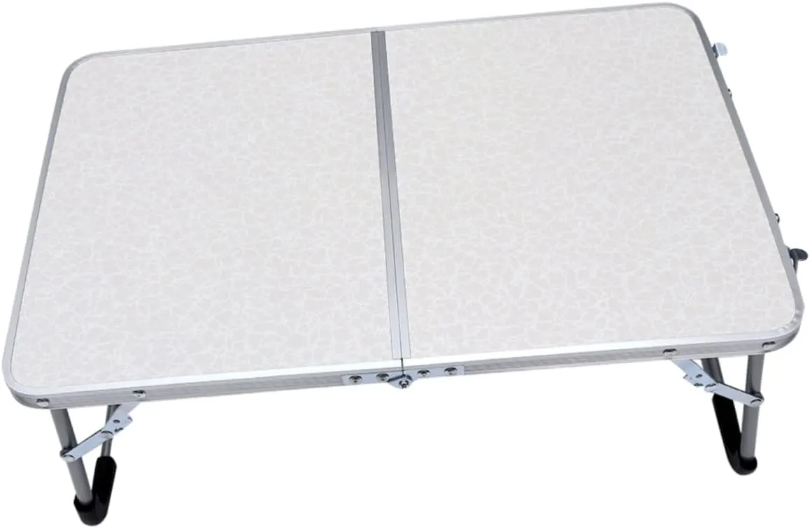 Simple Folding Desk Ultra-Light Aluminium Alloy Table for BBQ Camping Travel Outdoor Activities Easy to Install Compact and Portable for Picnics and White